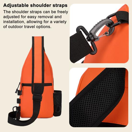 Chest Sling Bag Waterproof Nylon Portable Large Capacity Outdoor Travel Camping Fishing Sports Running Crossbody Bag Single Shoulder Pouch