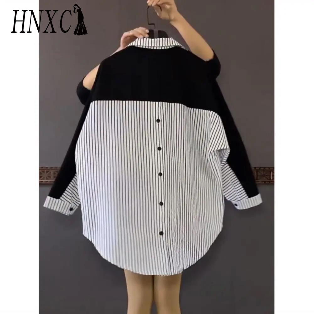HNXC Dámská móda Ležérní Halenky a košile s dlouhým rukávem s POLO límečkem