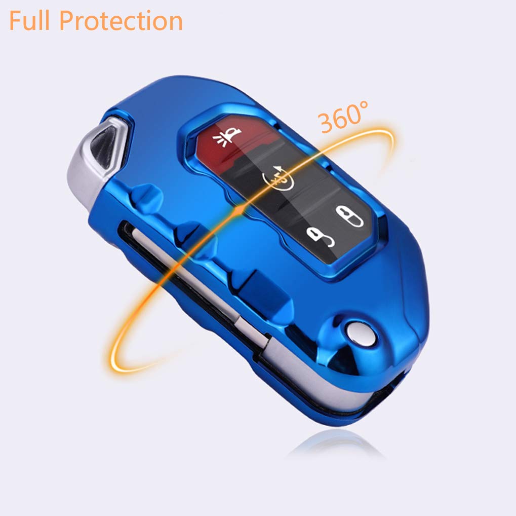 SANRILY 1PC Flip Key Fob Case Cover for Jeep Wrangler Gladiator 2020 Keyless Remote