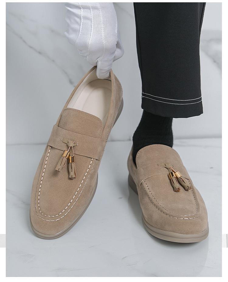 Men's Large Suede Tassel Driving Loafers 
