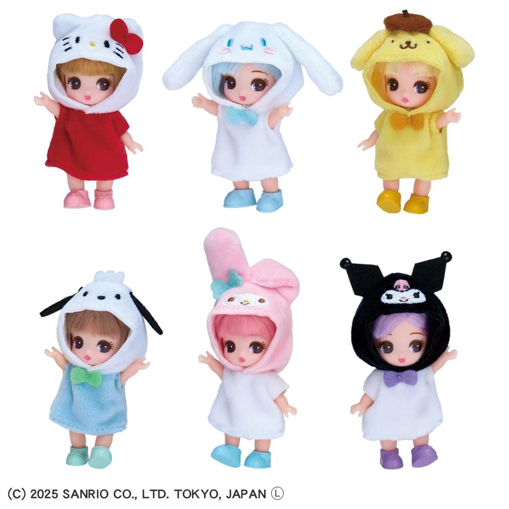 TAKARA TOMY Doll Petit Sanrio Characters Collection Pretend Play Toy for Ages 3 and Up Licca-chan Licca-chan Dress-Up