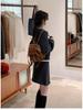 Winter 2025 Gray Wool Knitted Hip-Hugging Skirt for Women - Short, Base Layer Design