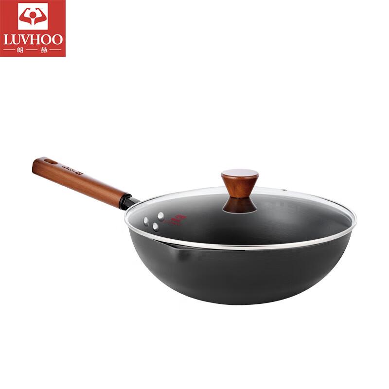 LUVHOO Wrought Iron Non-Coated Stir-Fry Wok