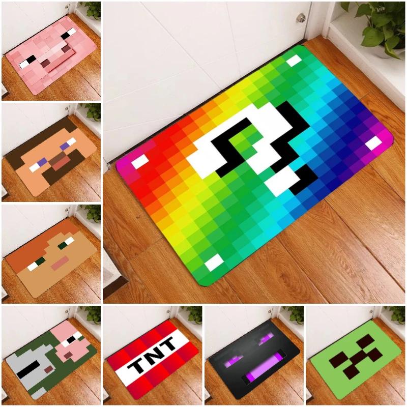 Hot Game Cartoon Pixels Floor Mats Bedroom Entry Doormat Living Rooms Front Door Carpet Antislip E-sports Room Mat Welcome Rug