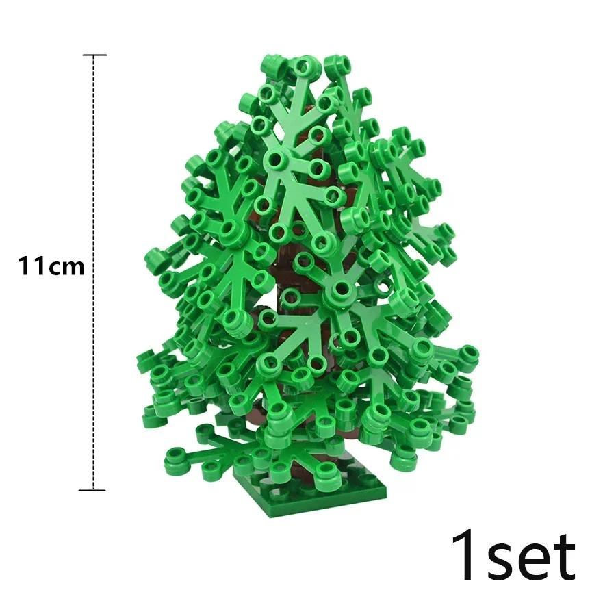 

MOC Creative Assemble Plant Tree City Bricks Colorful Pine Featuring BasePlate Plants Model Construction Blocks Xmas Tree Playthings Present