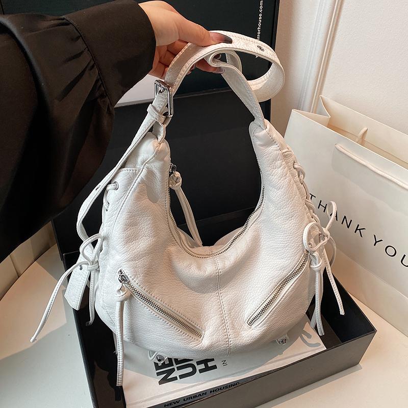 Retro Shoulder Bag, Women's Trendy Fashion and Simple Korean Tote Bag, Casual Large-capacity Shoulder Bag.