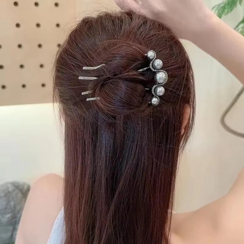 New Fashion Metal U-Shaped Hair Stick Women Elegant Simple Pearl Hair Clip Pins Hairpin Headwear Hair Accessories Gifts Jewelry