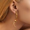 French Irregular Line Design Copper Plated 18k Gold Earrings For Women