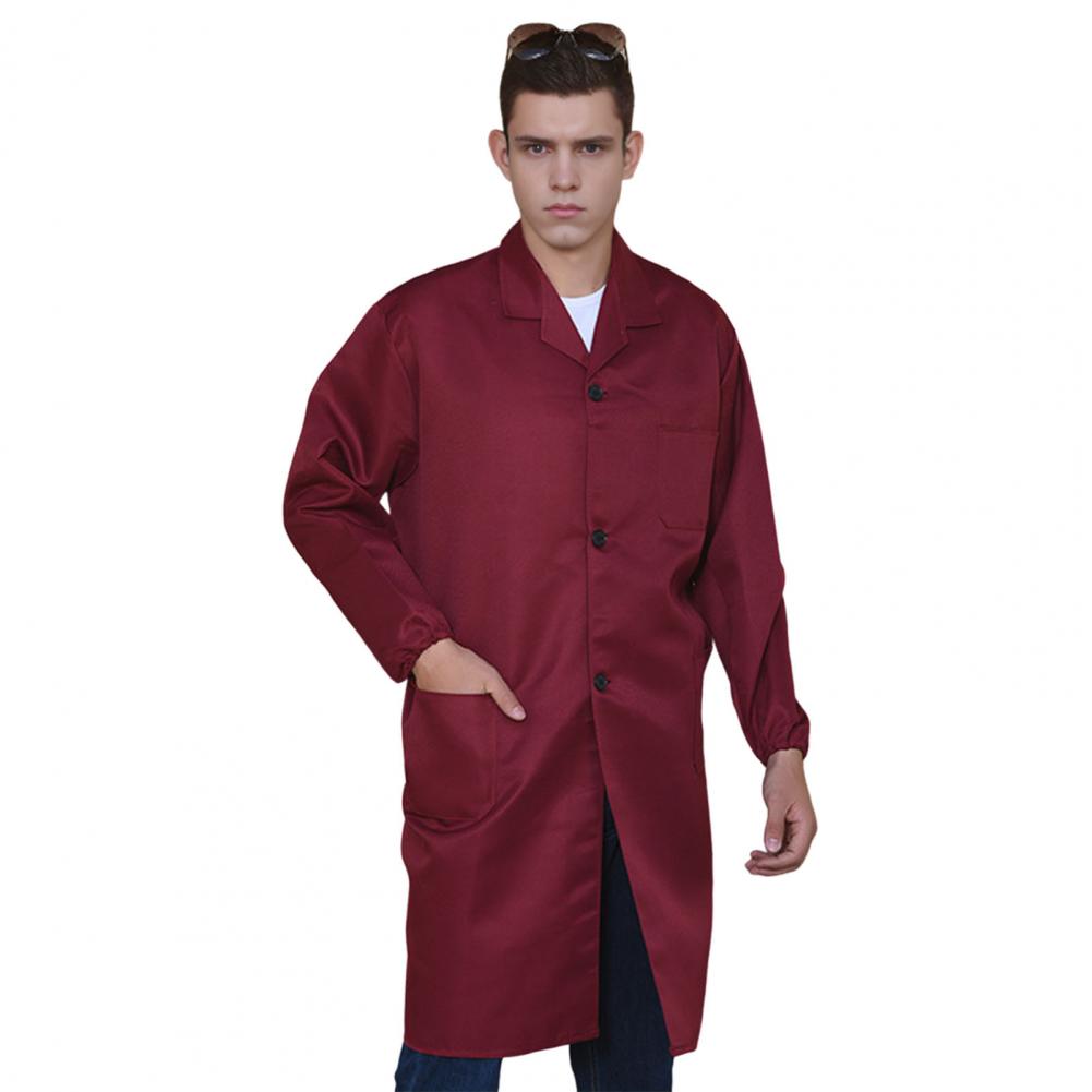 Professional Work Jacket Work Coat Lapel Long Sleeve Single Breasted Easy Care Wrinkle Resistant Work Jacket Functional Workwear