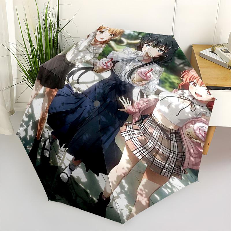

1pc Kaguya-sama: Love is War Outdoor Umbrella - Automatic Opening/Closing, Portable 3-Fold Design with 8-Bone Iron Frame - Perfect Gift for Kaguya-sam