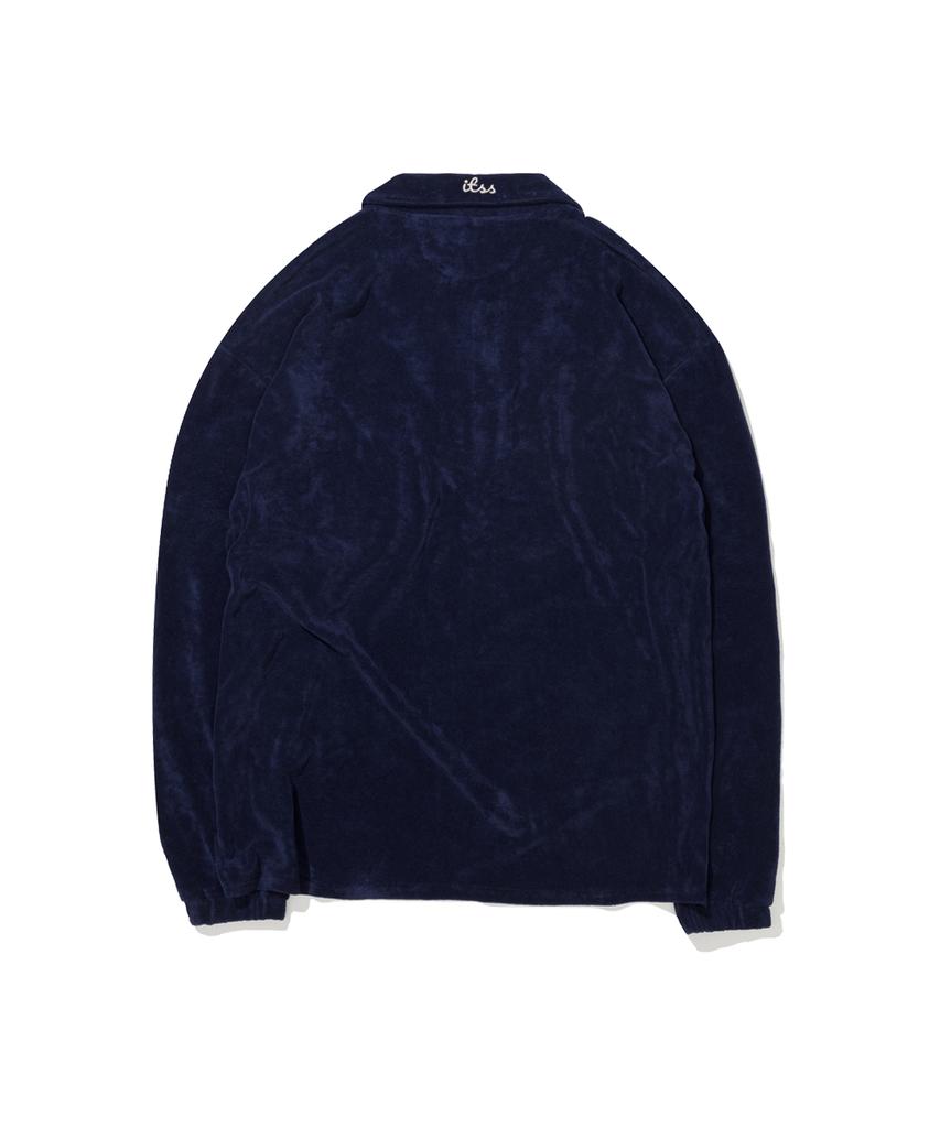 IL TEMPO SELECT SHOP Terry Oversized Collared Long Sleeve Tee Navy