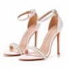 Plus Size 35-45 Party Evening Wedding White Shoes for Women Summer High Heel Buckle Strap Sandals Casual Sandalias De Mujer