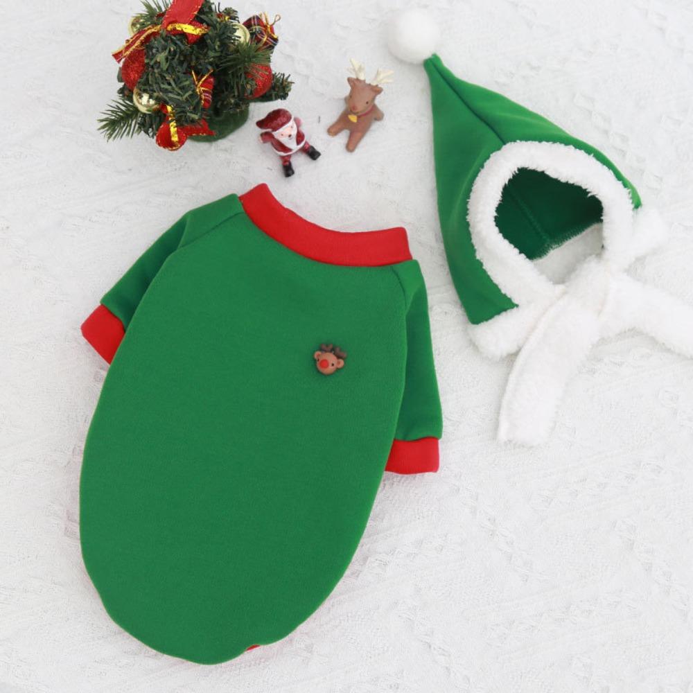 Small Medium Large Dog Christmas Pet Supplies Clothes Teddy Cotton Clothes Autumn and Winter Elk Cat Cat Dog Clothes