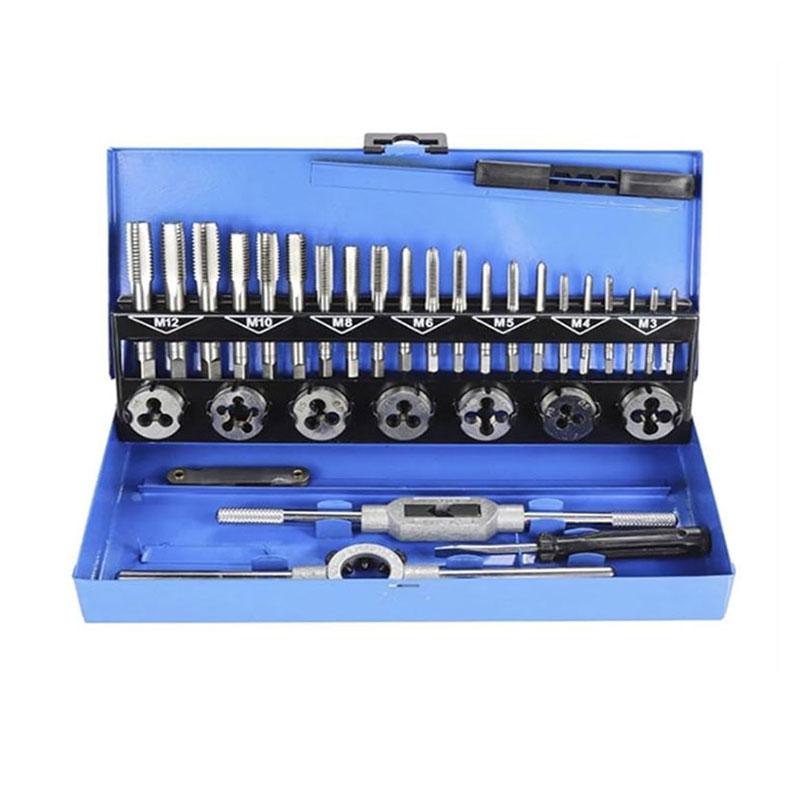 32pc Metric M3-m12 Steel Tap & Die Tool Kit Set for Workshop Thread Cutting Tapping & Handles