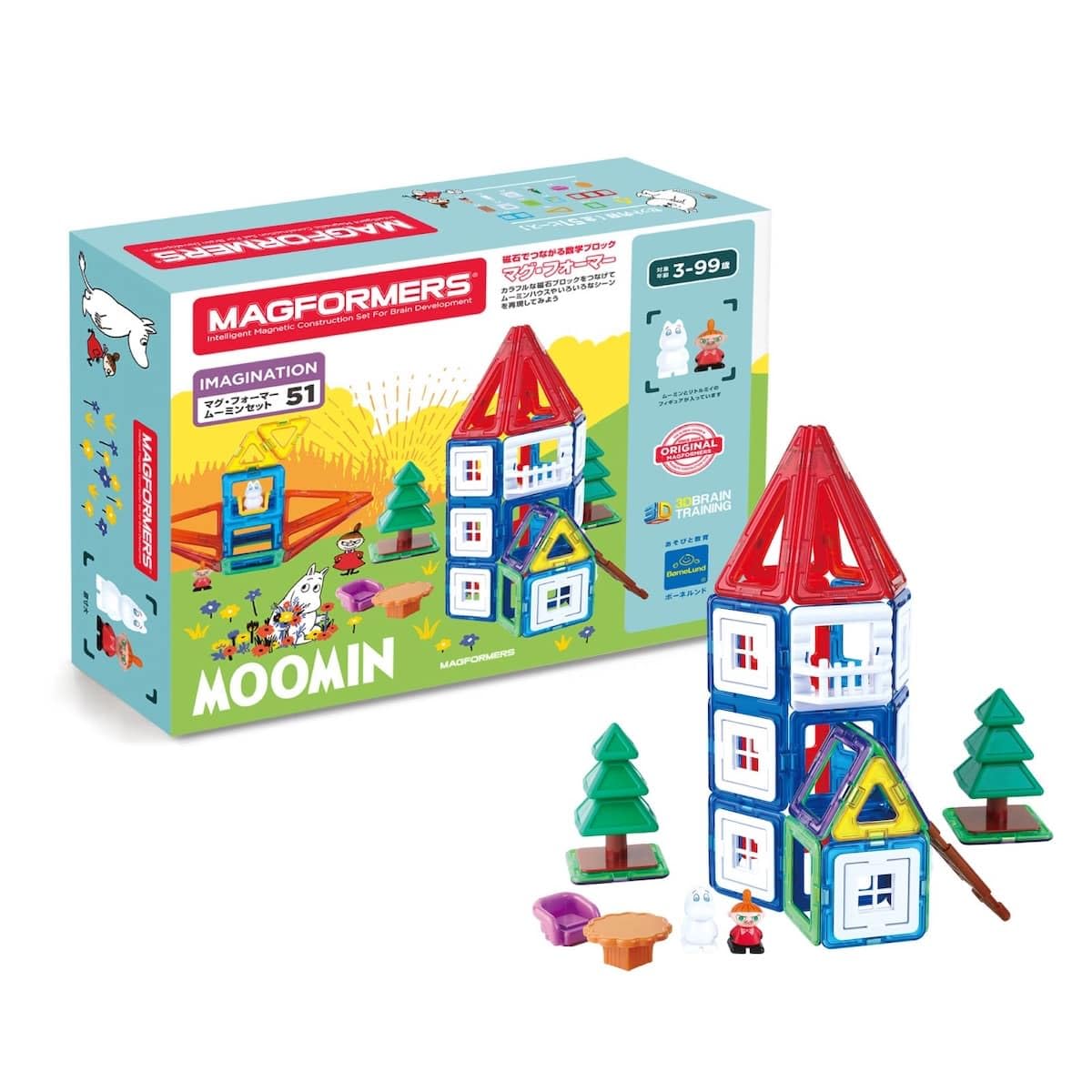 

BorneLund Magformers Moomin Set [51 Pieces] Educational Toy for Ages 3 and Up, Magnetic Building Blocks, MF770002