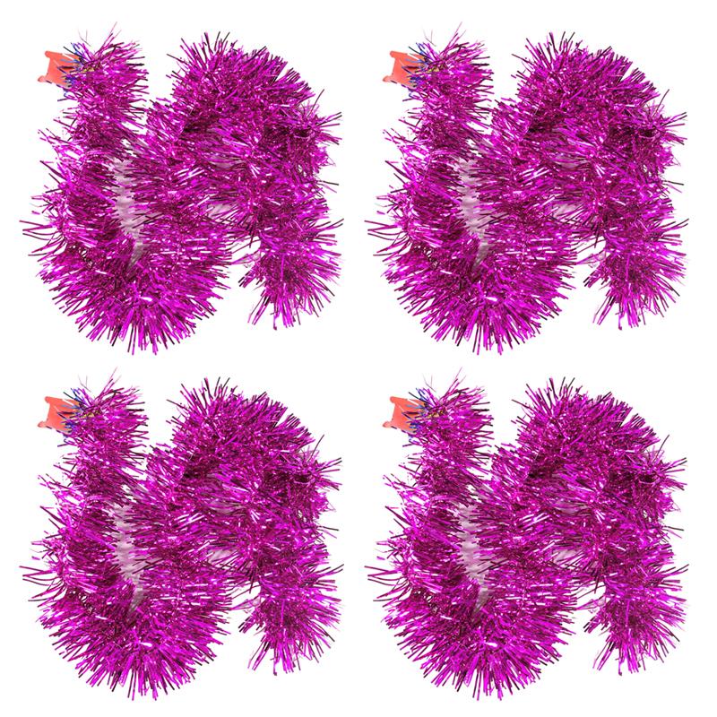 60/1.5M Christmas Tinsel Garland Twist Foil Tinsel Garland Xmas Hanging Decoration Home New Year Birthday Decorative Supplies
