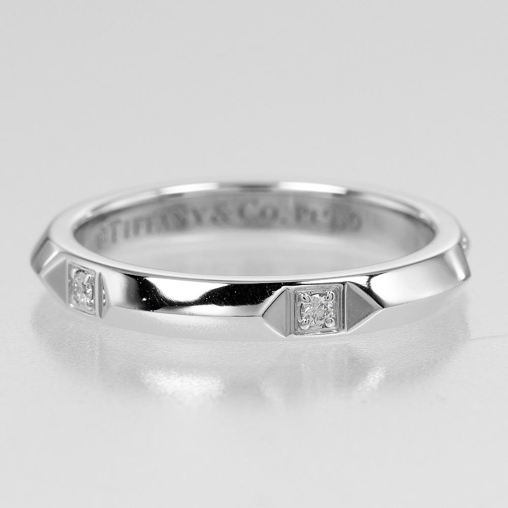 TIFFANY&Co. True Ring Pt950Platinum/diamond #4.3(US Size) 4.4g Women Used
