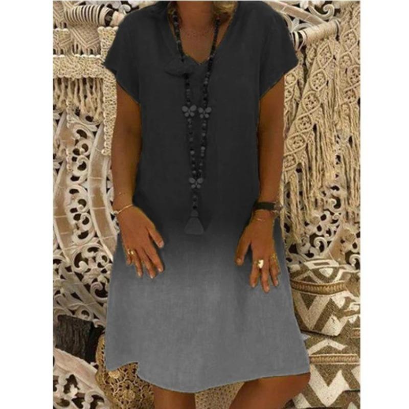 JPNTKY Fashion Summer Spring Sleeve V-Neck Casual Dresses
