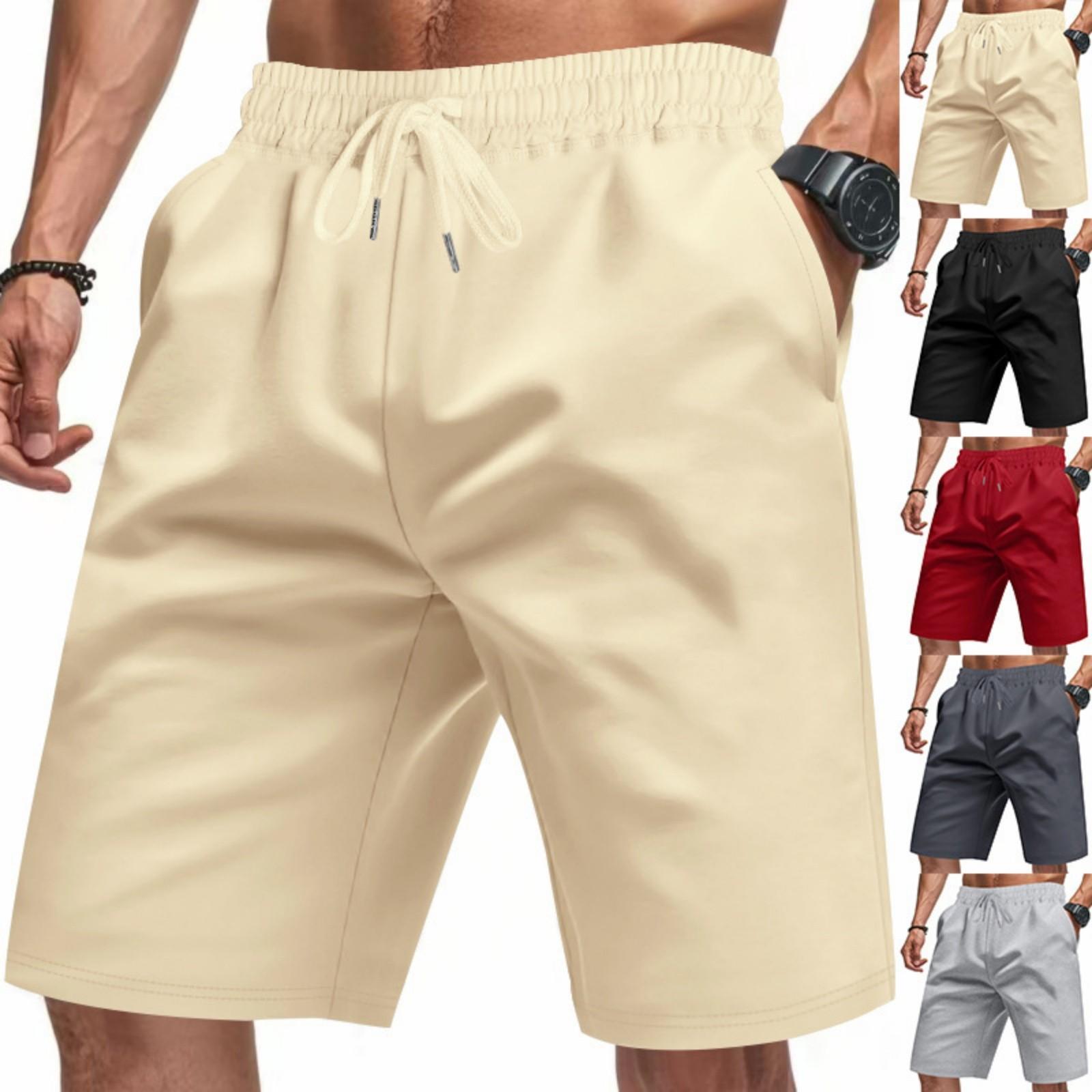 

Men s Skin-friendly Breathable Drawstring Loose Jogging Casual Five Minute Shorts L