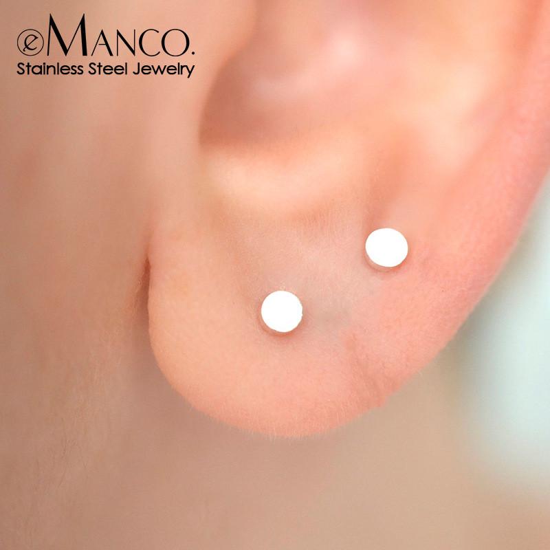 Korean Version Of Simple 316l Stainless Steel Fashion Round Personality Mini Earrings 