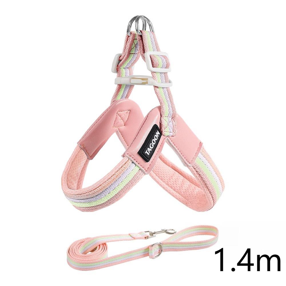 

Collars for Dog Dog Leash Chest Strap Vest Medium Small Dog Collares-f-harnesses Straps Harness Puppy Accessories Cats Collar XS розовый