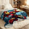 Marvel Iron Man Cityscape Comic Style Flannel Throw Blanket Gift for Marvel Fans Boys Summer Nap Throw Sofa Bed Travel Blanket