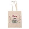 Tote Bag - PLANETEE - Elena the Most Beautiful - Natural Jute - Printed In France - Sturdy Handles