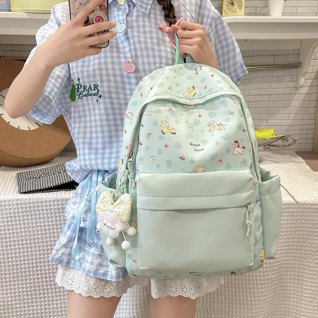Schoolbag new backpack female Korean ins style large capacity lightweight student schoolbag high value casual versatile shoulder back