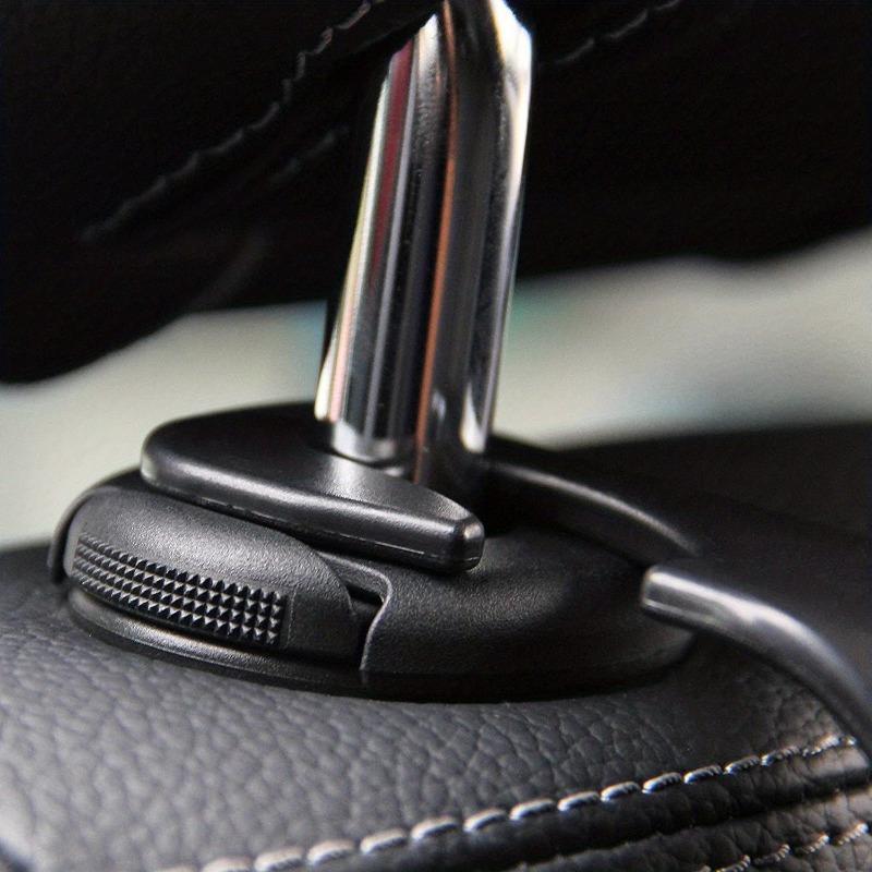 4 Universal Storage Hooks for Automobiles - Easy To Install S-shaped Headrest Hooks Suitable for Handbags and Wallets