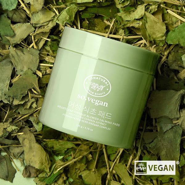 SO VEGAN Heartleaf Vinegar Blemish Calming Pads