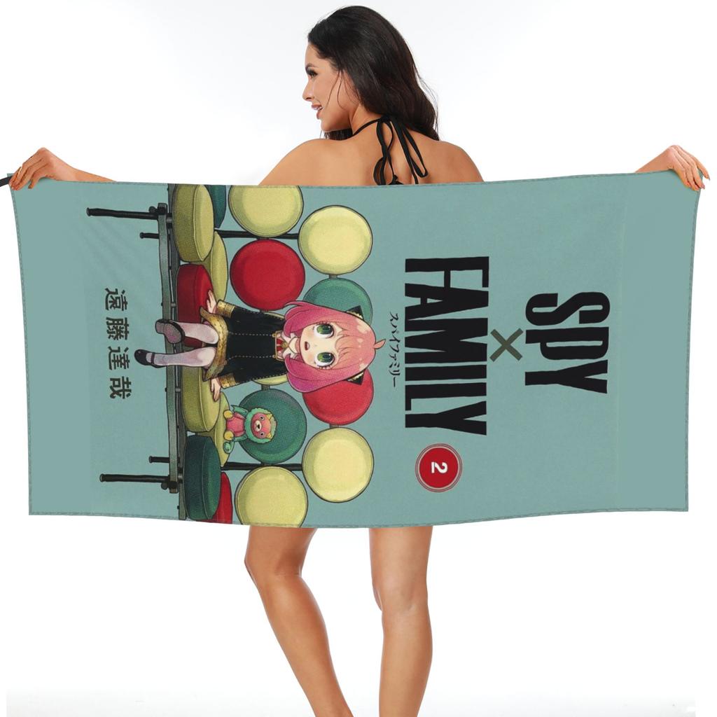 Kawaii Manga Spy X Family Beach Towel Soft Microfiber Quick Dry Absorbent Quick Towels For Yoga