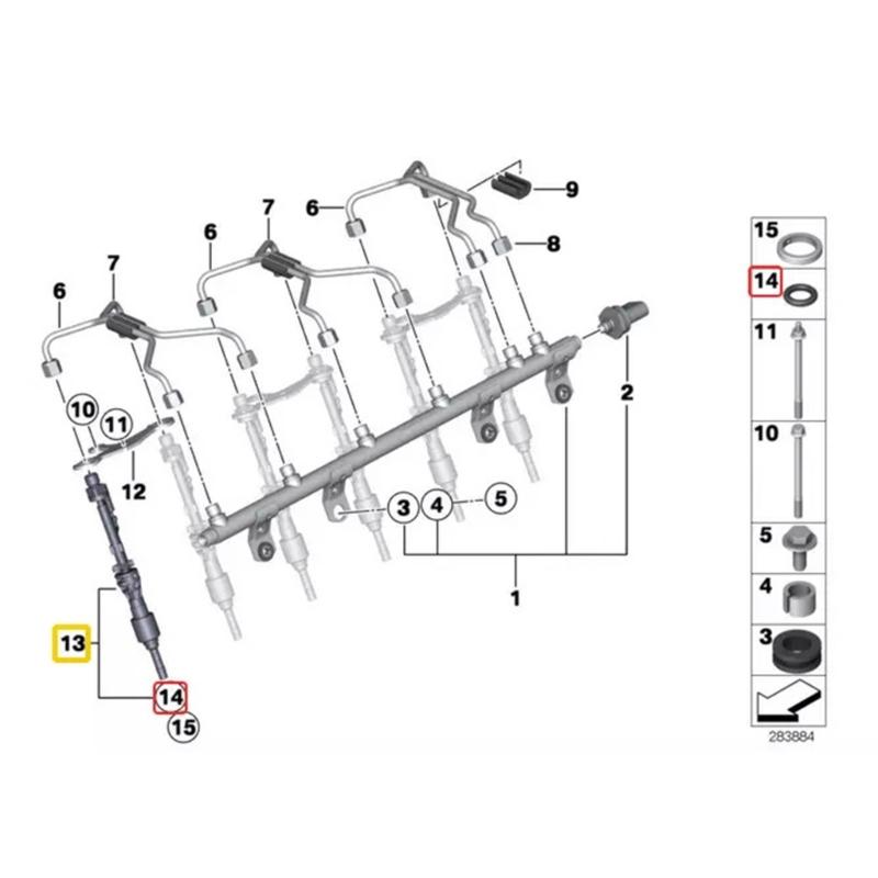 Pack of 6 Fuel Injector Seal  13537591006 High Performances Rubber Seal  Fuel Injector Gasket Set for E70 E71 E82 E84