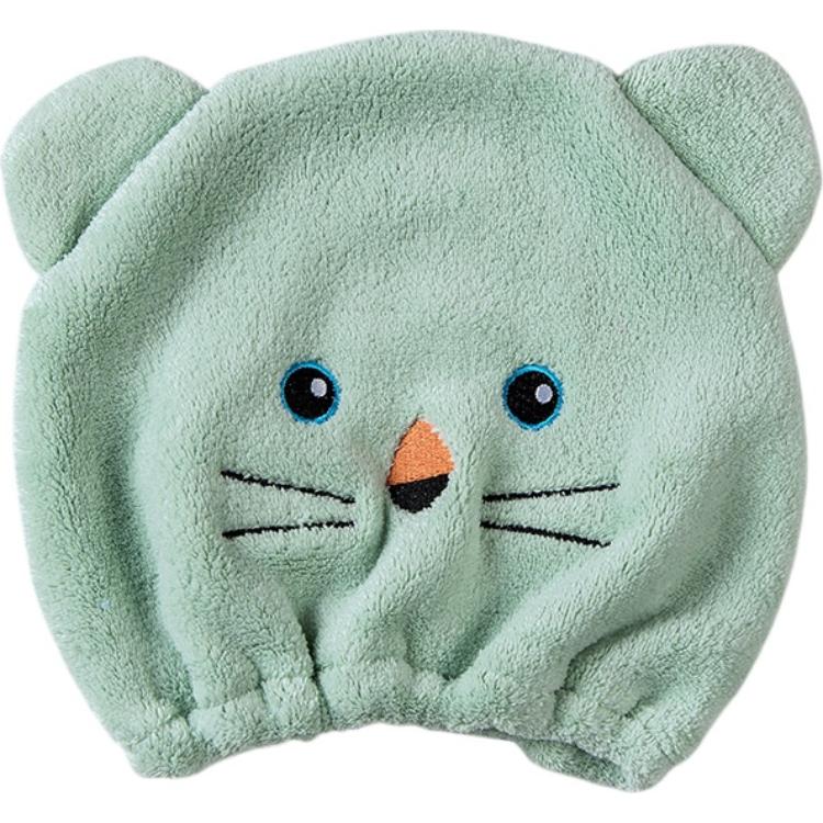 Cute Cartoon Bear Soft Absorbent Dry Hair Cap For Kids Coral Fleece Microfiber Hair Drying Towel Head Wrap For Children Kids