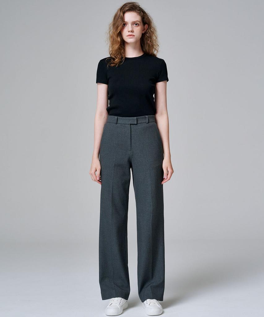 MALOUPE 2115 Stretch Semi-Wide Pants (Dark Gray)