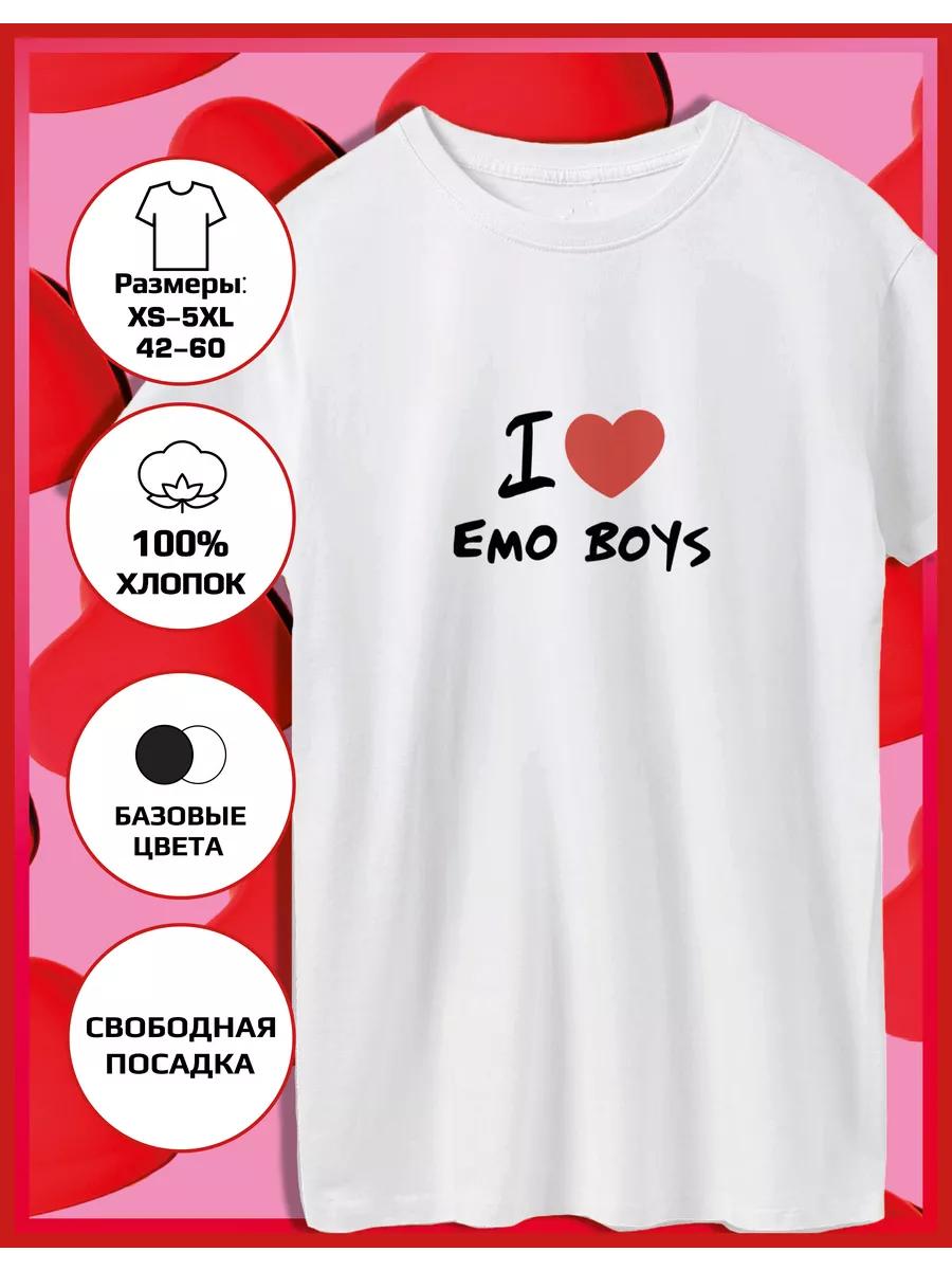 I Love Emo Boys Printed T-shirt L