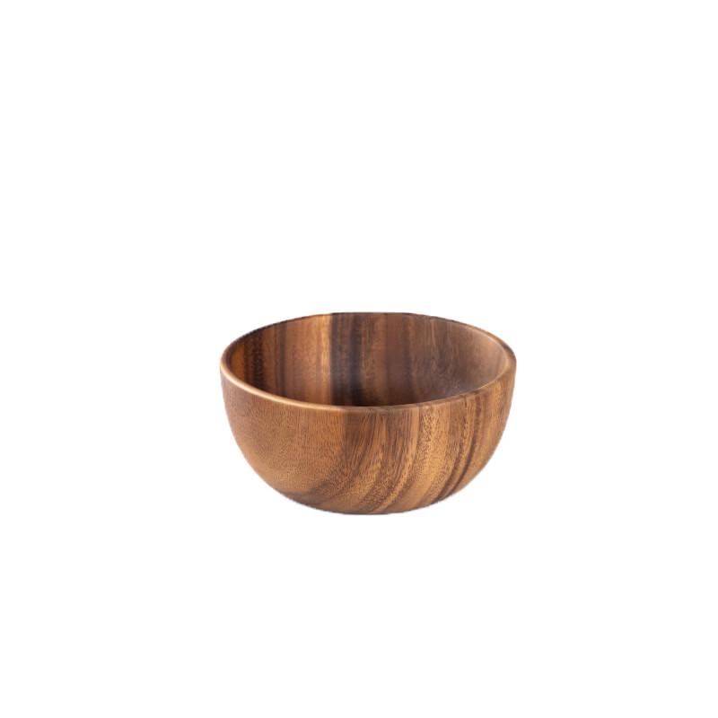 FengZhi Japanese Style Walnut Wood Flat-Bottom Bowl