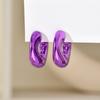 Minimalist Lightweight C-Shape Hoop Earrings Irregular Design Polka Dot Pattern Unique Stylish Elegant Jewelry for Women