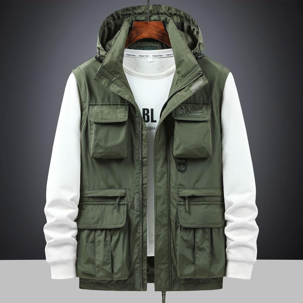 Jacket Men's Spring and Autumn Outdoor Windproof Jacket Loose Large Size Casual Multi-pocket Tooling Jacket