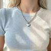 Y2K Retro Heart Necklace: Thick Chain, Versatile Clavicle Style for Women, Niche Hip Hop Accessories.