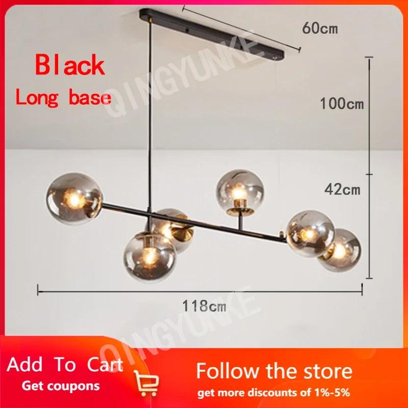 Glass Ball Lampshade Pendant Lights Loft Bar Lustre Kitchen Home Decoration Accessories Decor Living Room Hanging Lamp Fixture