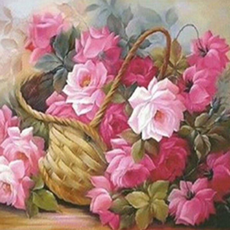 Kit de pictura cu diamante cu flori, broderie cu diamante cu strass, pictura DIY