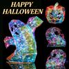 Halloween Prismatic Iridescent Ghost Lights-Up Ghosts Pumpkin Skull Ornament LED Ghost Lights for Home Halloween Decorations