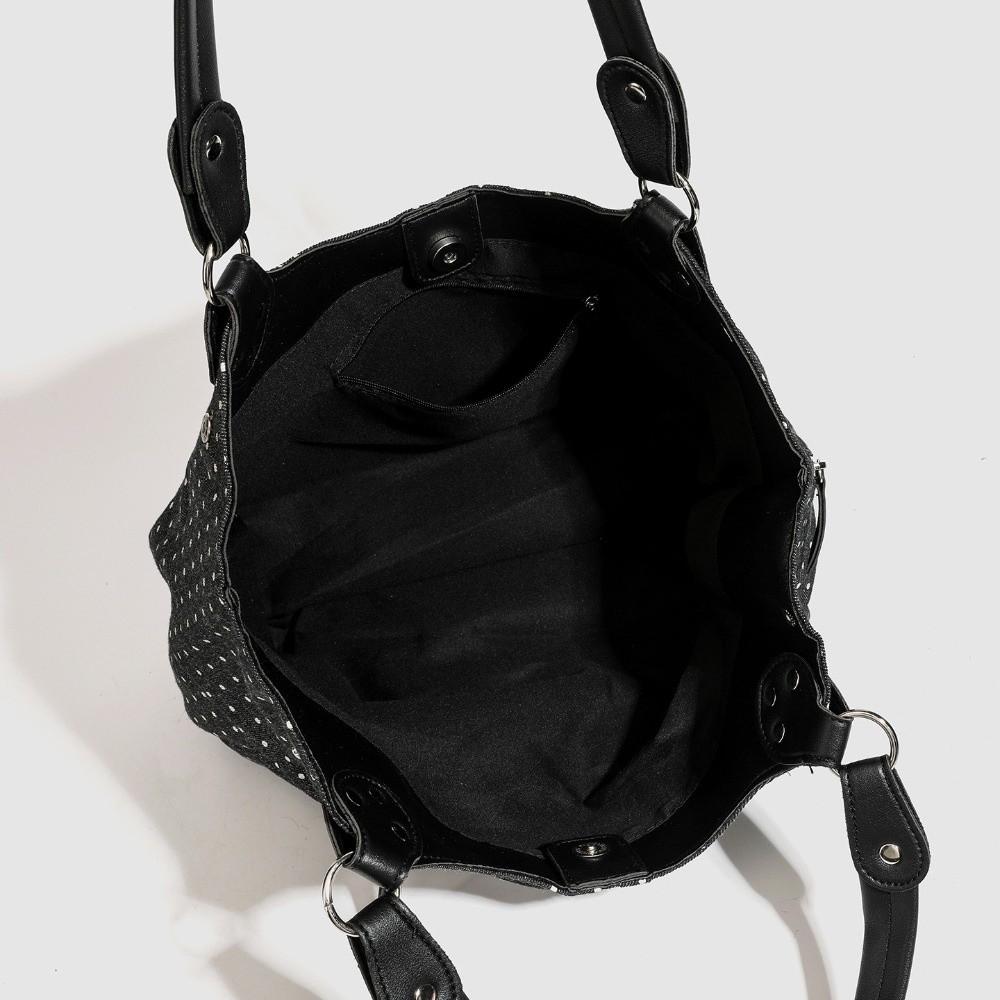 Borsa a Spalla da Donna Vintage Versatile con Fantasia Pois Grande Capacità Borsa a Mano Borsa da Sottobraccio