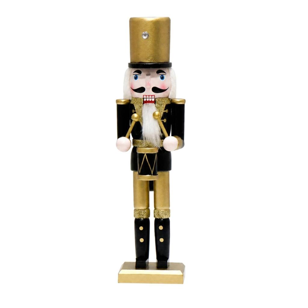 Wooden Nutcracker Guard Tabletop with Display Base Festive Freestanding Holiday