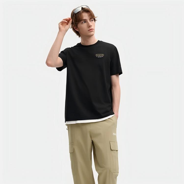 FILA Original Simple Casual Comfortable Round Neck T-Shirt Men tops F11M639104F-BK
