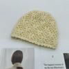 Double-layer handmade crochet hollow bag hat female elegant versatile knitted pullover hat autumn and winter breathable travel cold hat