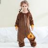 Kids Flannel Onesie Pajamas Cartoon Loungewear Christmas Costume Flannel Sleeping Bag Jumpsuit