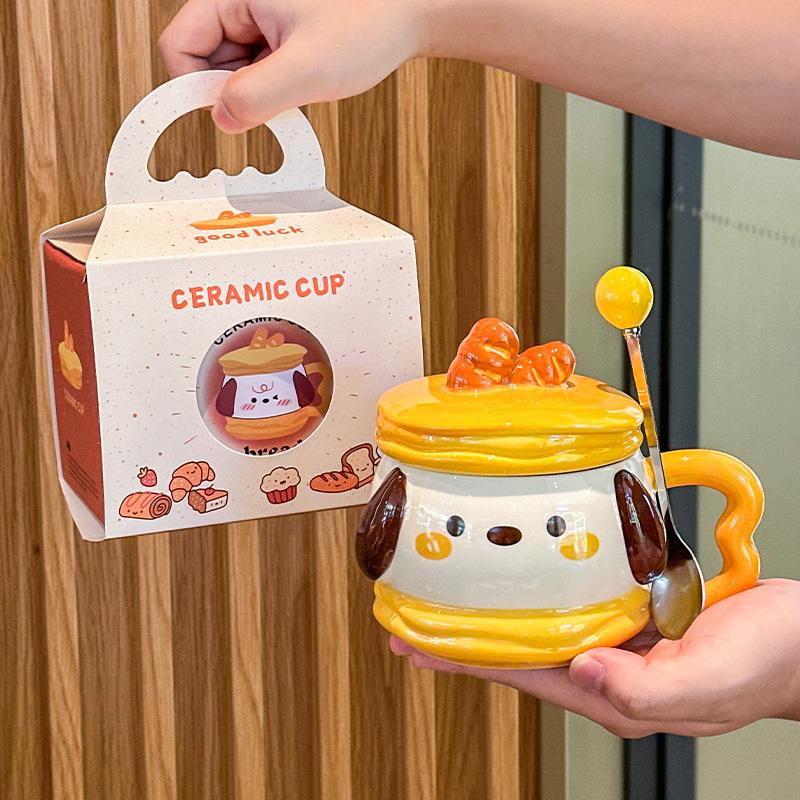 Baguette Puppy Cup Birthday Gift Ins Couple Girlfriend Coffee Water Cup Cute Ceramic Cup Gift Box