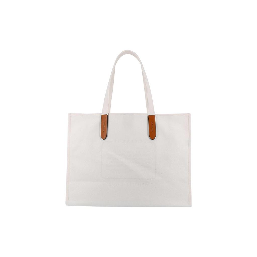 COACH Recycled Canvas With Leather Tote Bag, Shopping Bag, Handbag, Shoulder Bag Large Women's White C7072-V5CND