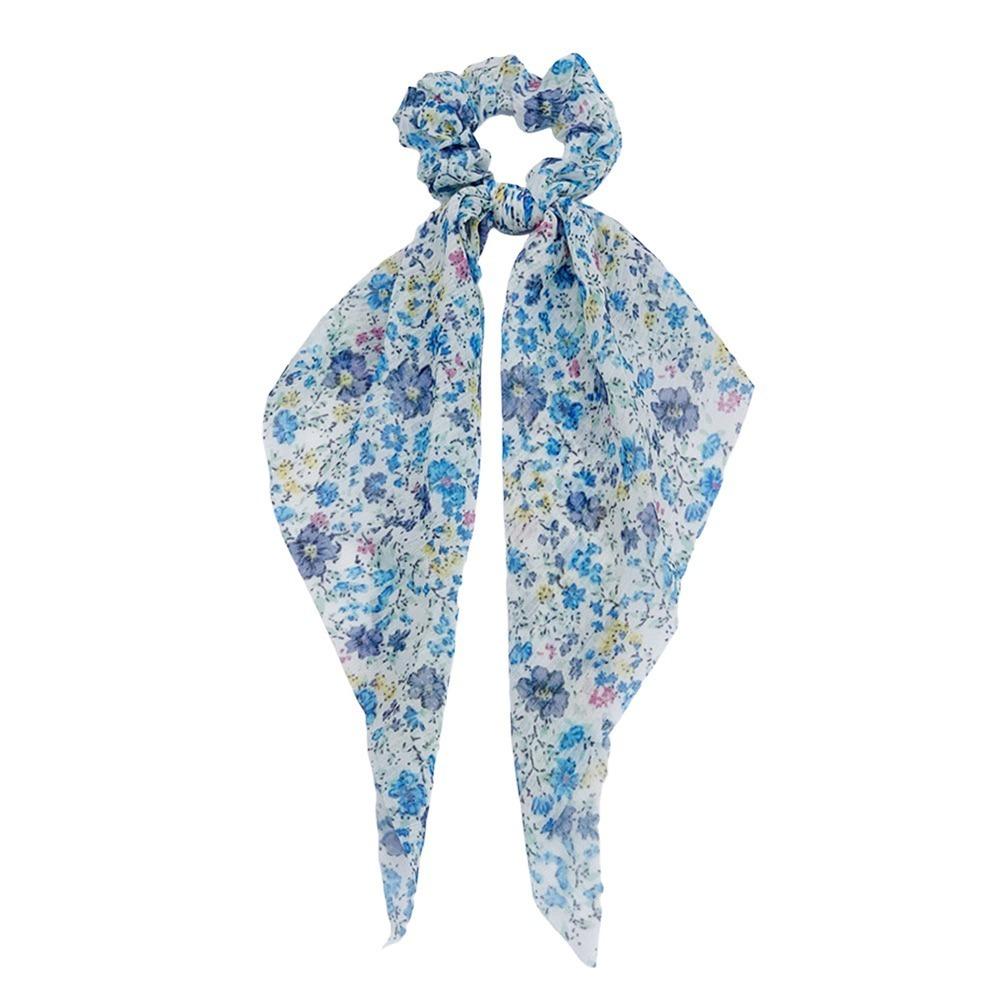 Fashion Hair Scrunchies Triangle Scarf Floral Tie Dye Chiffon Elastic Hair Bands  Summer Beach